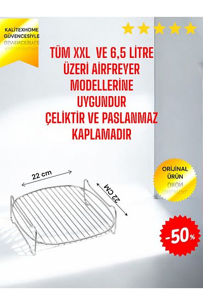 kalitexhome Compatible With Xxl Fryers Stainless Steel Air Fryer Grill Wire 21x21cm Compatible With All Models