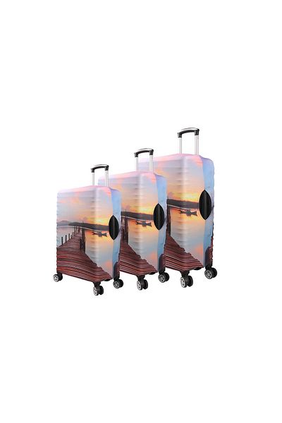 Bagacar Valisă din 3 piese pentru Palmiye Big Medium Cabin Size