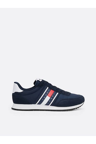 Tommy Hilfiger Men's Brand Logo Lace-up Non-Slip Sole Casual Navy Blue Sneaker EM0EM01351-C1G