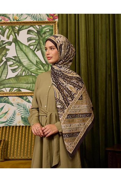 İpekhan Νέα συλλογή Soft Shawl Bitter Brown Cream 3047-06