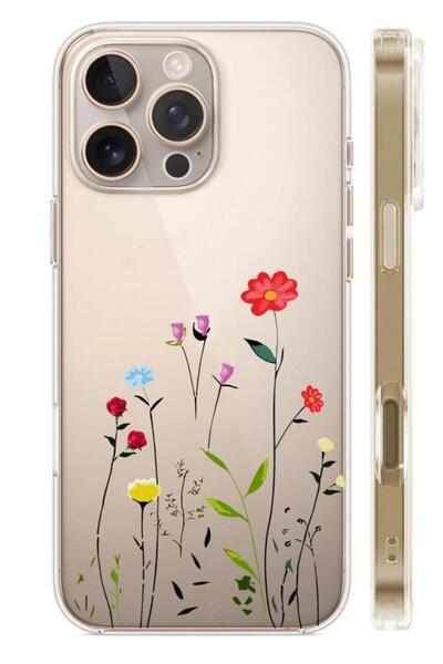 3GEN CASE İphone 16 Pro Uyumlu Desenli Şeffaf Silikon Kılıf
