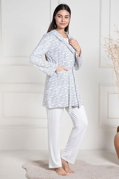 Mecit Pijama Σετ πιτζάμες εγκυμοσύνης Mecit 6100 Grey Rose Gold