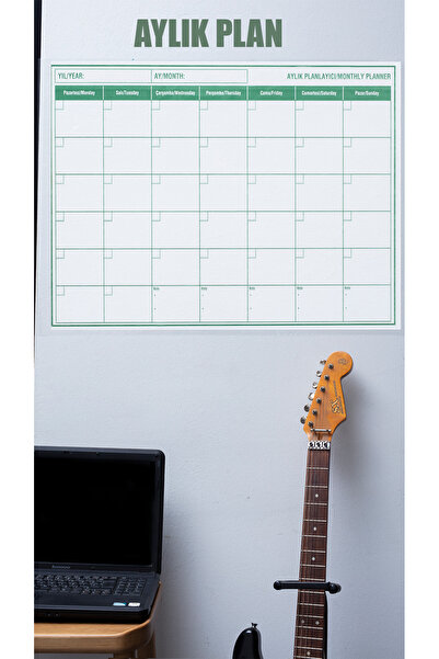 Farklı Bi Kağıt Aylık Takvim Planlayıcı Mini 85x56 cm