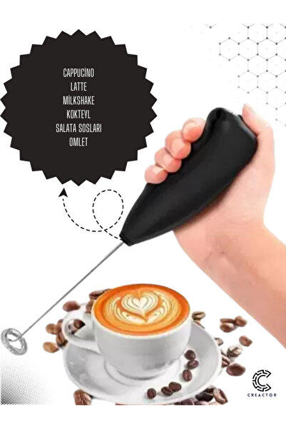 CREACTOR Mini Mixer Otomatik Kahve Süt Köpürtücü Karıştırıcı Cappucino Mikser 63011