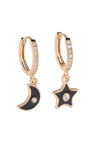 PARFOIS Ay ve Yıldız Detaylı Küçük Halka Küpe