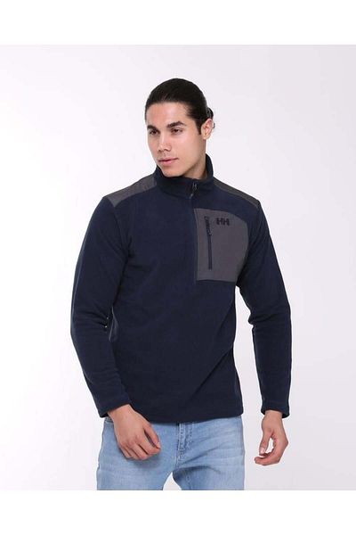 Helly Hansen كتلة Halfzip للرجال باللون الأزرق الداكن نصف سحاب من الصوف