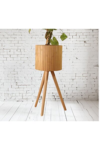 BLACK PEARL Bambu Ahşap Ayaklı Sepet/saksılık Naturel 40 Cm Ayak Boyu (24CM VEYA 39CM AYAK TALEP EDEBİLİRSİNİZ)