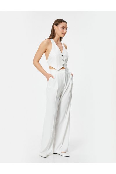 Koton High Waist Pocket Palazzo Trousers