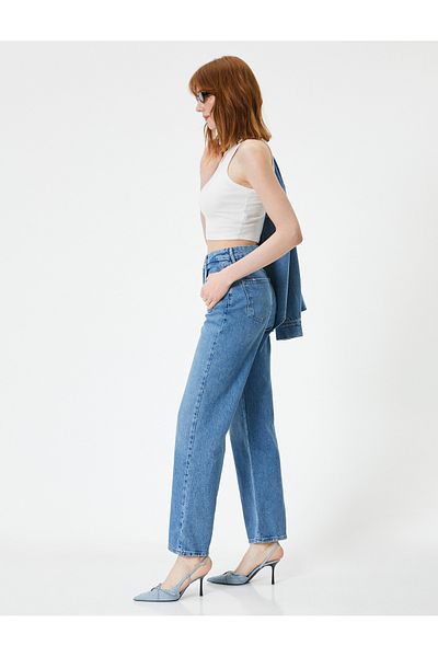 Koton Straight Leg Jeans with Pockets - Nora Longer Straight Jeans