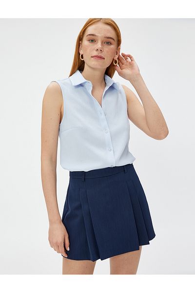 Koton Sleeveless Basic Shirt Buttoned
