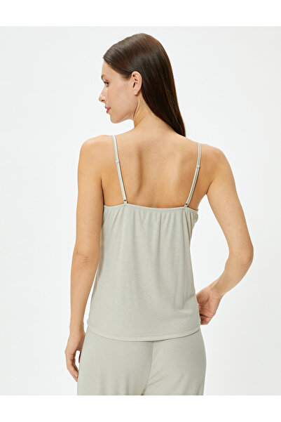 Koton Pyžamový top tenký pásek s výstřihem do V, směs viskózy