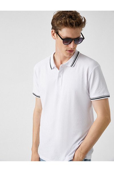 Koton Îmbrăcăminte pentru bărbați Tricou polo 2sam10058mk Alb Alb