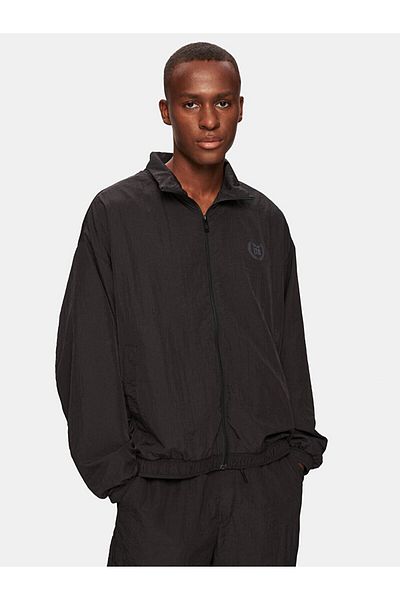 Ltb Basic Woven Black Jacket with Text Detail