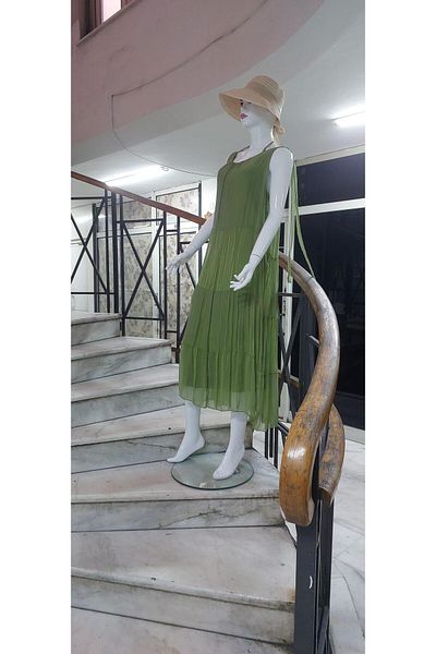 Bohem Stil Ιταλικό μεταξωτό φόρεμα με επένδυση