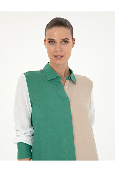 Pierre Cardin Green Linen Comfort Fit Tunic 50289785-Vr054