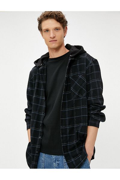 Koton Cămașă de lumberjack cu glugă și buzunar