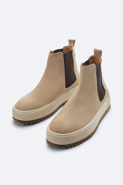Avva Men's Chelsea Boots - Mink, 100% Suede Leather, Flexible and Durable, Light Thermo Sole B 008009