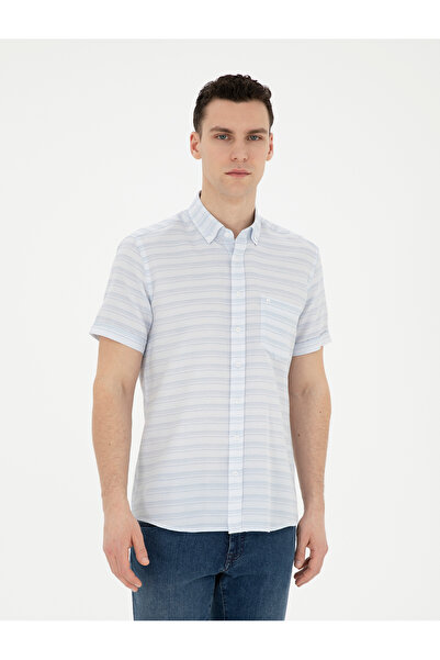 Pierre Cardin Açık Mavi Regular Fit Kısa Kollu Gömlek 50289412-VR003