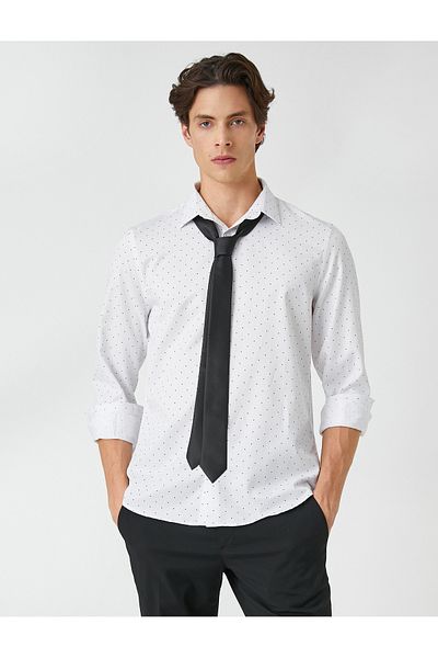 Koton Koszula sportowa o minimalistycznym wzorze, z długim rękawem, slim fit, non iron