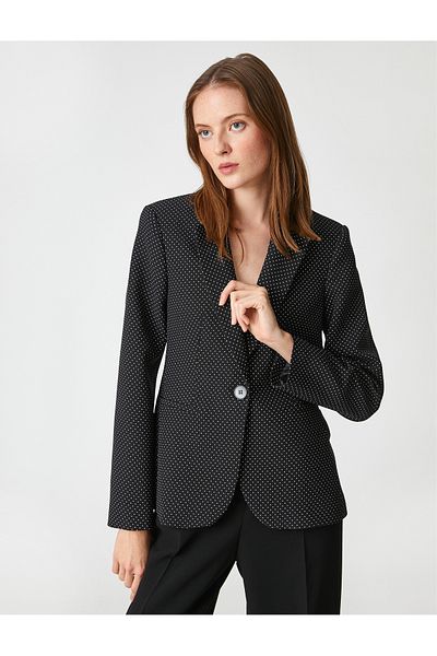 Koton Polka Dot Blazer Jacke mit einem Knopf