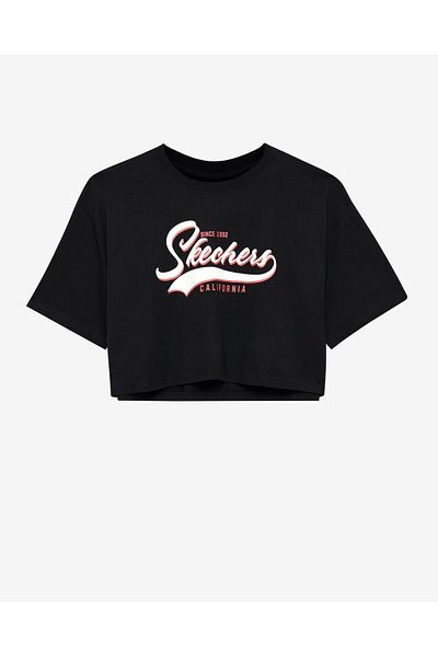 SKECHERS Γυναικείο Crop Tee - W Graphic, Ελαφρύ Βάρος