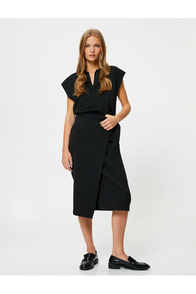 Koton Fustă midi Curea cu talie înaltă detaliată