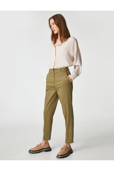 Koton Pantaloni de bază din țesătură Slim Fit cu buzunare