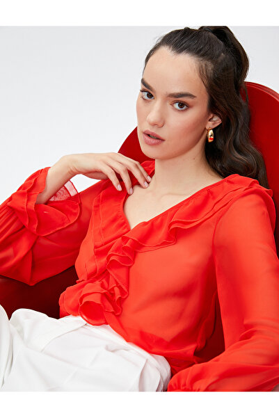 Koton Μακρυμάνικη μπλούζα Flounce Chiffon