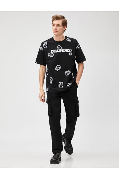 Koton Cotton Cargo Pants with Lace Waist and Pocket Detail