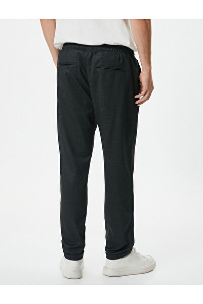 Koton Beli Bağcıklı Pantolon Kırçıllı Slim Fit Cep Detaylı Katlı Paça