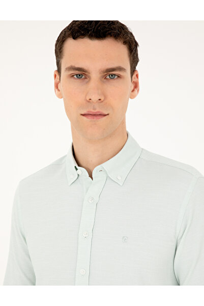 Pierre Cardin Yeşil Slim Fit Uzun Kollu Gömlek 50291042-VR016