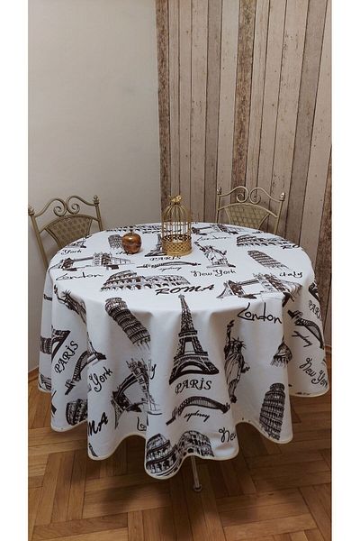 gonk Round,Duck (Liquid Iti̇ci̇,Stain-Proof) Fabric,Tablecloth