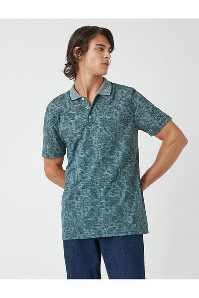Koton Patterned Polo Neck T-Shirt