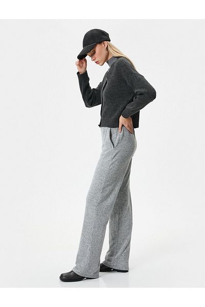 Koton Şahika Ercümen - Straight Leg and Waist Lace-up Trousers