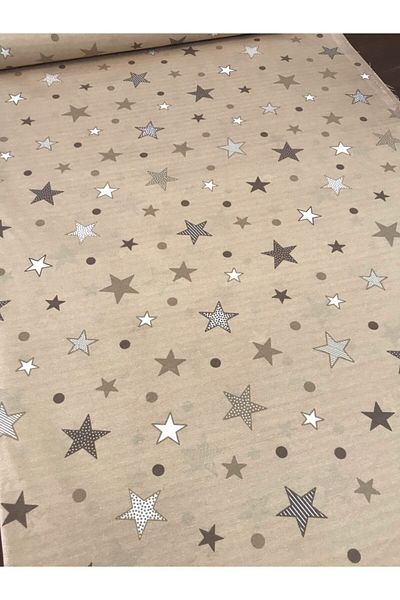 Bebek Özel Βαμβακερό ύφασμα Half Meter Starry Brown με σχέδιο 50x240 cm