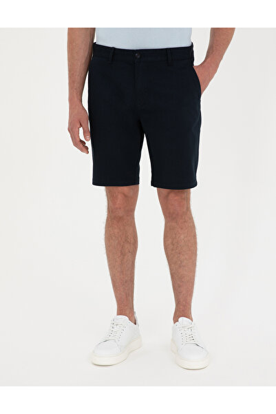 Pierre Cardin Lacivert Slim Fit Dokuma Şort 50291544-VR033