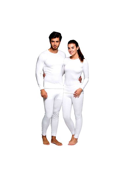 THERMOFORM White Active Rib Thermoform Adult Thermal Underwear