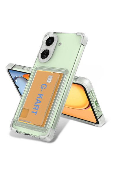 noktaks Xiaomi Redmi 13C - غطاء بطاقة G بتصميم وسادة هوائية مع حامل بطاقة شفا...