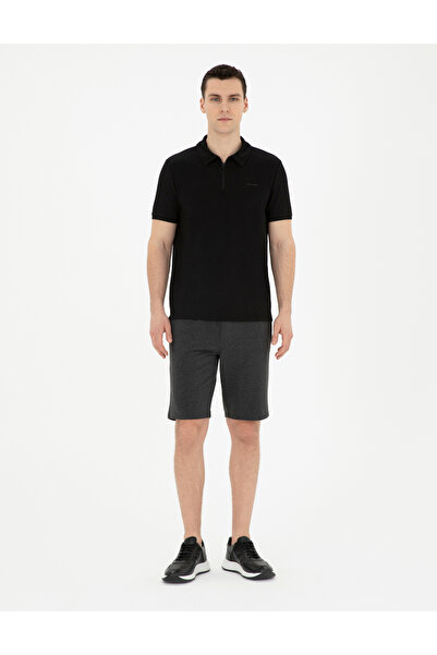 Pierre Cardin Antrasit Melanj Slim Fit Örme Şort 50292994-VR081