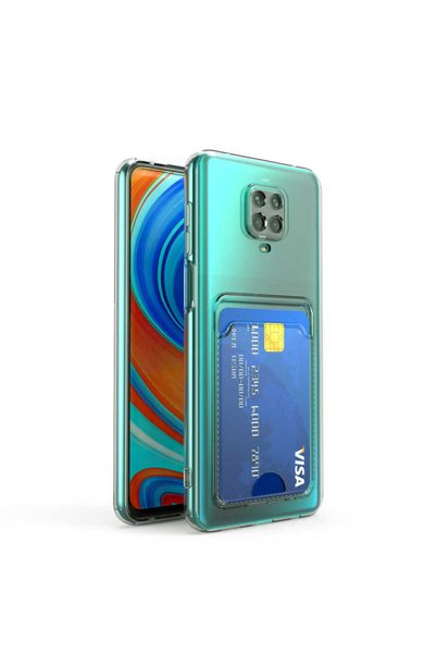 kilifone Xiaomi Redmi Note 9S - حافظة شفافة من السيليكون الشفاف مع حامل للبطا...