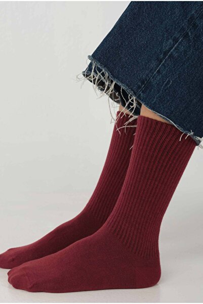 HEQA Șosete din plasă din cauciuc uni roșu Claret