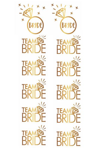 Acar Süs Tattoo Team Bride with Sheath Heart with Sheath Gold 1 Set