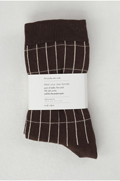 HEQA Șosete Bitter Brown-Beige cu model de rețea