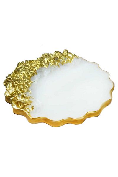 Acar Süs Epoxy 7 cm Stones Gold Round - 1 Piece