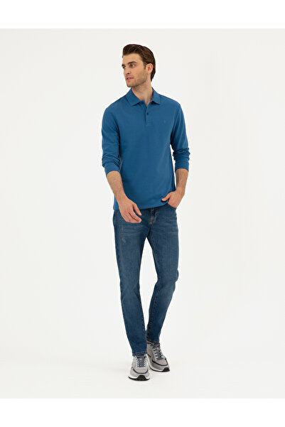 Pierre Cardin Ανοιχτό μπλε ναυτικό εφαρμοστό Basic φούτερ 50294438-VR059