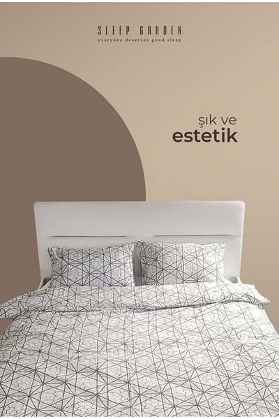 Sleep Garden Black Striped Cotton Double Duvet Cover Set