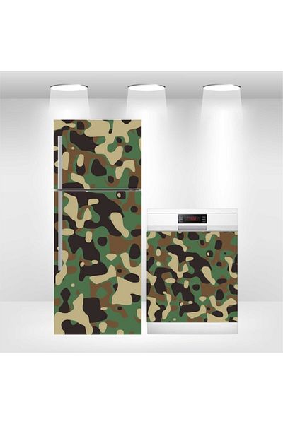 Bigaimaj Camuflaj militar - Capac pentru frigider și mașină de spălat vase, folie autoadezivă