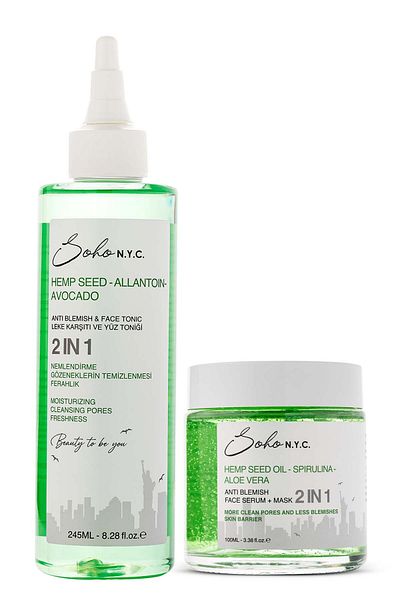 Soho N.Y.C. Vegan Set Anti-Blemish Face Mask/serum + Tonic