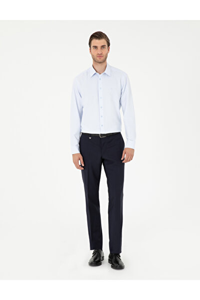 Pierre Cardin Açık Mavi Regular Fit Armürlü Uzun Kollu Gömlek 50294729-VR003