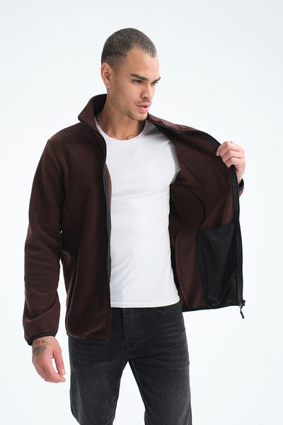 Store Full Zippered 5 Pocket Men's Fleece Outdoor Jacket
